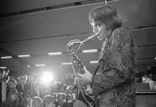 Chris Wood, saxophonist with Traffic, in concert at Landskrona, Sweden, 1967