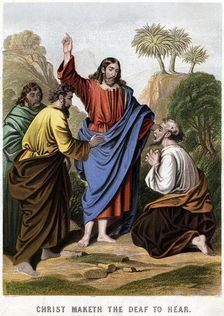 Christ Maketh the Deaf to Hear 1860. Artist: Kronheim & Co