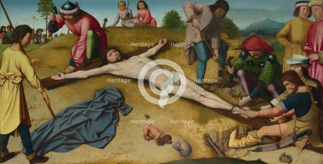 Christ Nailed to the Cross, ca 1481. Artist: David, Gerard (ca. 1460-1523)