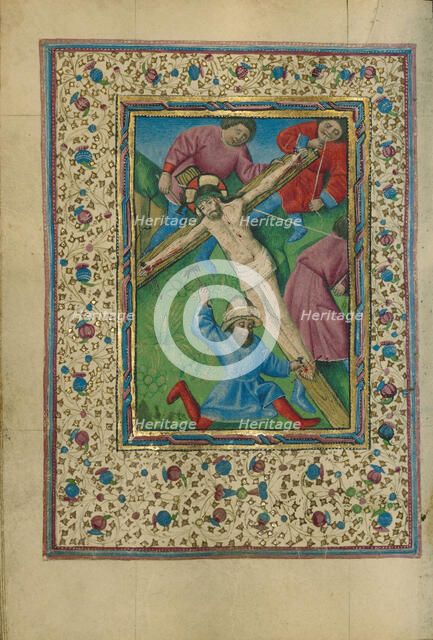 Christ Nailed to the Cross; Book of Hours, about 1460. Creator: Unknown.