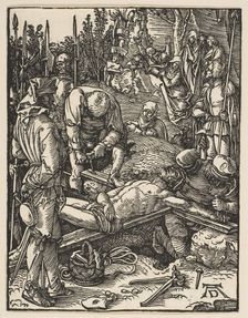 Christ Nailed to the Cross, from The Small Passion, ca. 1509. Creator: Albrecht Durer