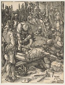 Christ Nailed to the Cross, from The Small Passion, ca. 1509. Creator: Albrecht Durer