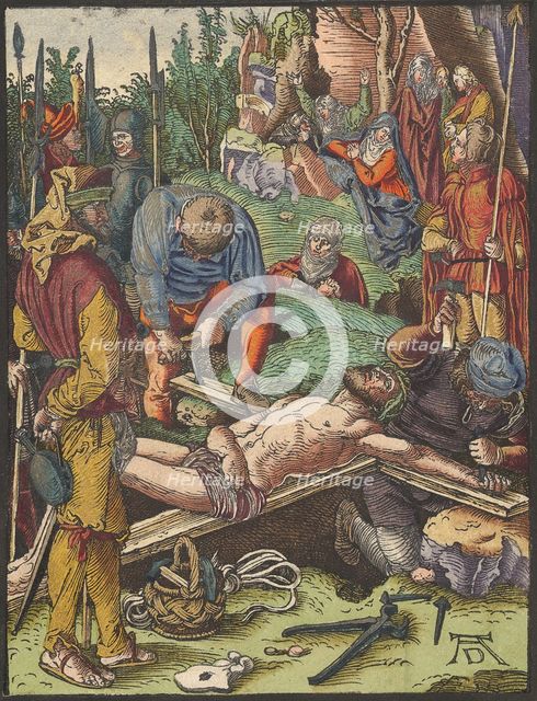 Christ Nailed to the Cross, from the Small Woodcut Passion.n.d. Creator: Albrecht Durer.