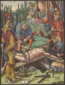 Christ Nailed to the Cross, from the Small Woodcut Passion.n.d. Creator: Albrecht Durer