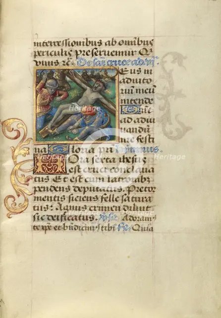 Christ Nailed to the Cross; Poncher Hours, about 1500. Creator: Master of Cardinal Bourbon.