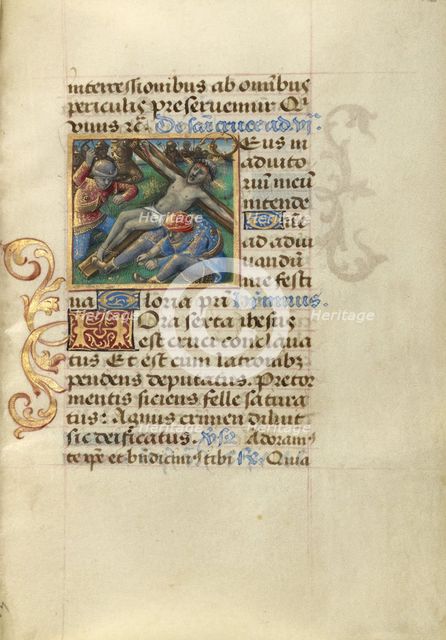Christ Nailed to the Cross; Poncher Hours, about 1500. Creator: Master of Cardinal Bourbon.