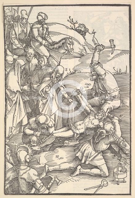 Christ Nailed to the Cross; verso: Christ Nailed to the Cross, from Speculum Passionis Dom..., 1507. Creator: Hans Baldung.