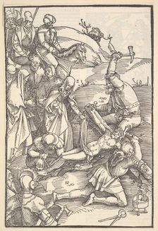 Christ Nailed to the Cross; verso: Christ Nailed to the Cross, from Speculum Passionis Dom..., 1507. Creator: Hans Baldung