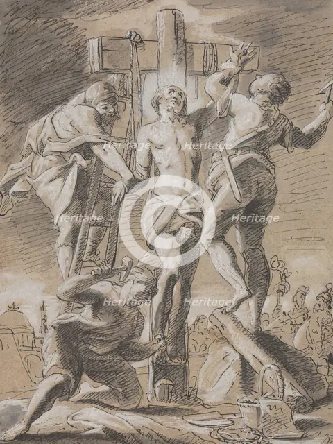 Christ Nailed on the Cross, early 18th century. Creator: Paul Decker the Younger.