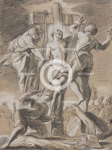Christ Nailed on the Cross, early 18th century. Creator: Paul Decker the Younger.