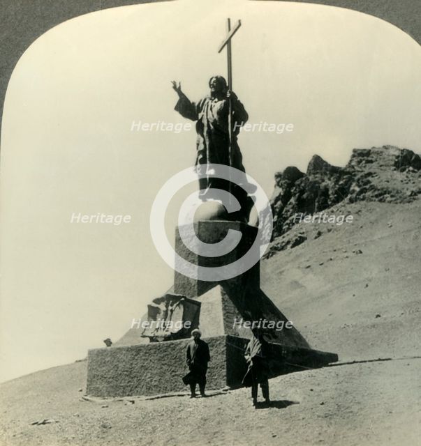 'Christ of the Andes, Statue Commemorating Treaty between Chile and Argentina. S. America', c1930s. Creator: Unknown.
