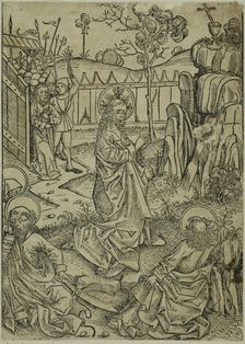 Christ on Mount of Olives, page 52 from the Treasury (Schatzbehalter), 1491. Creator: Michael Wolgemut