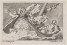 Christ on a boat with fishermen, ca. 1760-93. Creator: Antonio Capellan