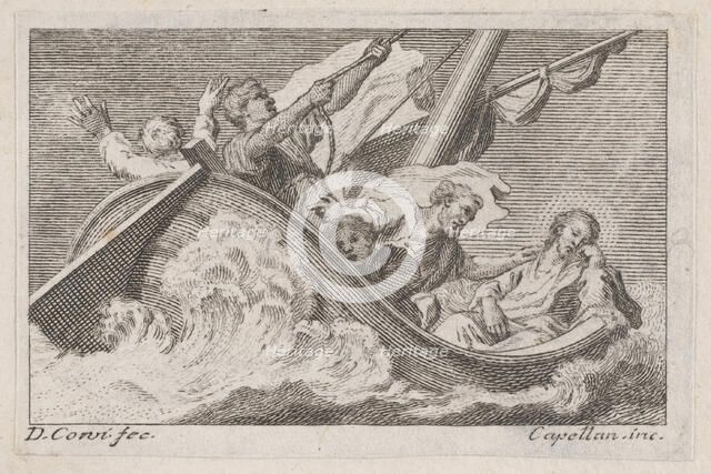 Christ on a boat with fishermen, ca. 1760-93. Creator: Antonio Capellan.