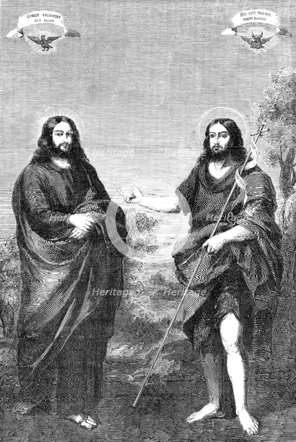 "Christ on the Banks of the Jordan" - painted by Murillo, from Louis Philippe's Collection, 1857. Creator: Unknown.