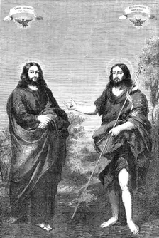 "Christ on the Banks of the Jordan" - painted by Murillo, from Louis Philippe's Collection, 1857. Creator: Unknown