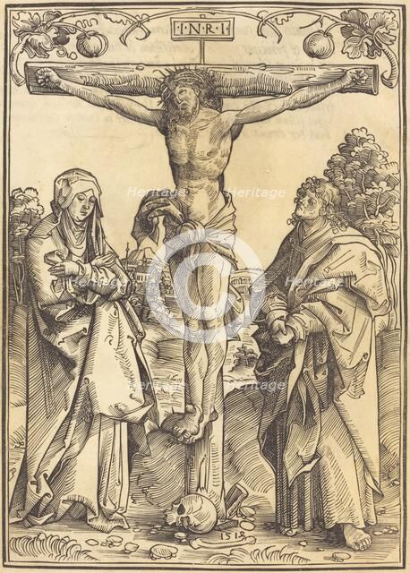 Christ on the Cross with Mary and John, 1514. Creator: Wolf Traut.