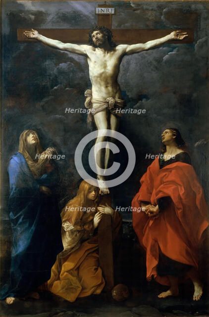 Christ on the cross with Mary, John and Mary Magdalene, c. 1617. Creator: Reni, Guido (1575-1642).