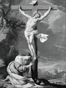 Christ on the Cross with Mary Magdalene, 1640/50. Creator: Simon Vouet