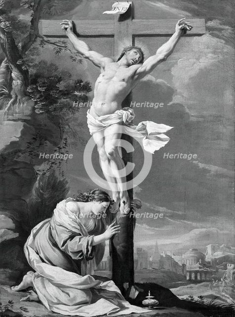 Christ on the Cross with Mary Magdalene, 1640/50. Creator: Simon Vouet.