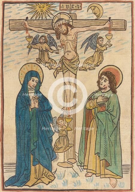 Christ on the Cross with Angels, 19th century. Creator: Unknown.