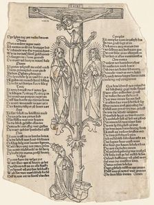 Christ on the Cross with Pope Pius II, c. 1475. Creator: Unknown