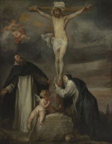 Christ on the Cross with Saint Catherine of Siena, Saint Dominic and an Angel, 1622-1627. Creator: Dyck, Sir Anthony van (1599-1641)