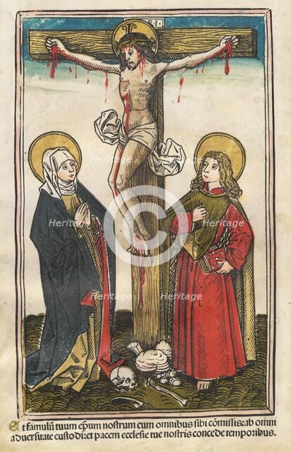 Christ on the Cross with the Virgin and Saint John, 1493. Creator: Hans Burgkmair, the Elder.