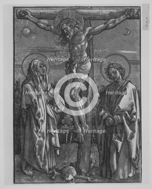 Christ on the Cross with the Virgin and Saint John, 1500-1550. Creator: Dürer-School.