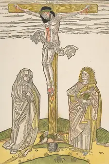 Christ on the Cross with the Virgin and Saint John, 15th century., 15th century. Creator: Anon