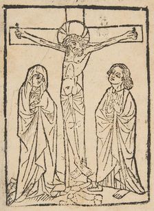 Christ on the Cross, with the Virgin and Saint John, 15th century. Creator: Anon