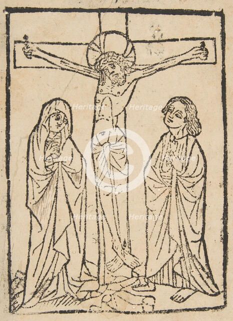 Christ on the Cross, with the Virgin and Saint John, 15th century. Creator: Anon.