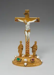 Christ on the Cross with the Virgin and Saint John the Evangelist, Germany, c. 1575-c. 1600. Creator: Unknown