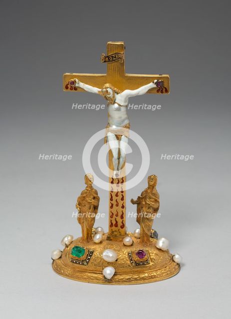 Christ on the Cross with the Virgin and Saint John the Evangelist, Germany, c. 1575-c. 1600. Creator: Unknown.