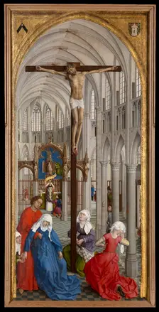 Christ on the Cross and the Eucharist, 1440-1445. Creator: Rogier Van der Weyden