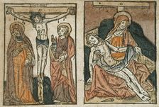 Christ on the Cross and The Lamentation (Pietà), c1480. Creator: Unknown