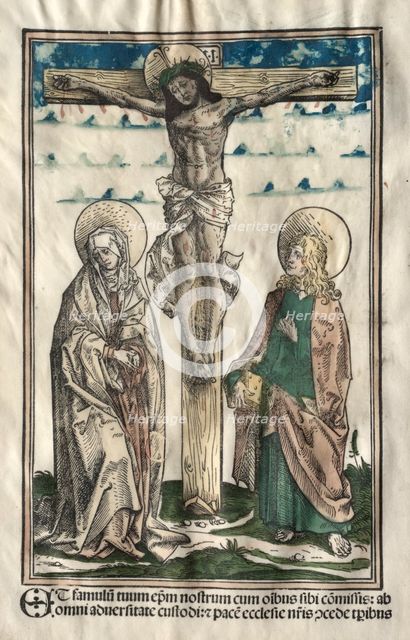 Christ on the Cross between Mary and John, 1502. Creator: Hans Burgkmair (German, 1473-1531).