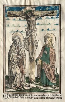 Christ on the Cross between Mary and John, 1502. Creator: Hans Burgkmair (German, 1473-1531)
