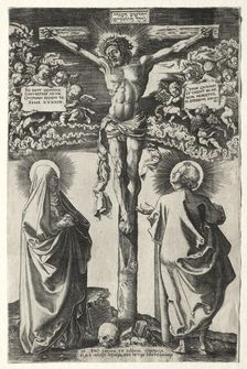 Christ on the cross between the virgin and St. John, 1542. Creator: Hans Brosamer (German, c. 1500-1554)