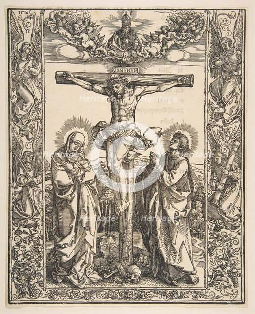 Christ on the Cross between the Virgin and Saint John, 1516. Creator: Albrecht Durer.