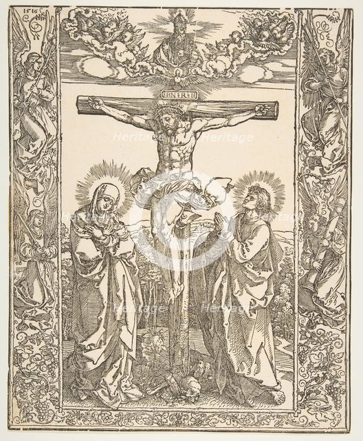 Christ on the Cross between the Virgin and Saint John, 1516. Creator: Albrecht Durer.