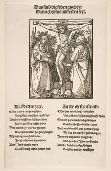 Christ on the Cross between the Virgin and Saint John (first sheet of two), 1510. Creator: Albrecht Durer