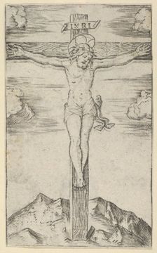 Christ on the cross, from the series Piccoli Santi (Small Saints), ca. 1500-1527. Creator: Marcantonio Raimondi