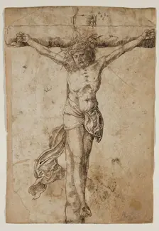 Christ on the Cross (recto), Studies of Heads and a Standing Figure (verso), between 1505 and 1507. Creator: German; After Hans Baldung Grien German, 1484-1545