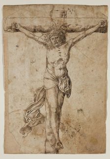 Christ on the Cross (recto), Studies of Heads and a Standing Figure (verso), between 1505 and 1507. Creator: German; After Hans Baldung Grien German, 1484-1545
