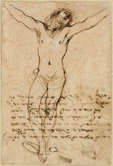 Christ on the Cross: Study for the Crucifixion with Saints, 1624/25. Creator: Guercino