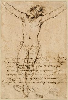 Christ on the Cross: Study for the Crucifixion with Saints, 1624/25. Creator: Guercino