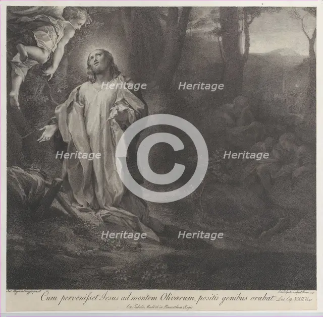 Christ on the Mount of Olives, with an angel at upper left, 1783-1812. Creator: Stefano Tofanelli.