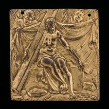 Christ on Tomb with Two Angels, late 16th century. Creator: Antonio Abondio