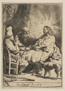 Christ at Emmaus: The Smaller Plate, 1634. Creator: Rembrandt Harmensz van Rijn